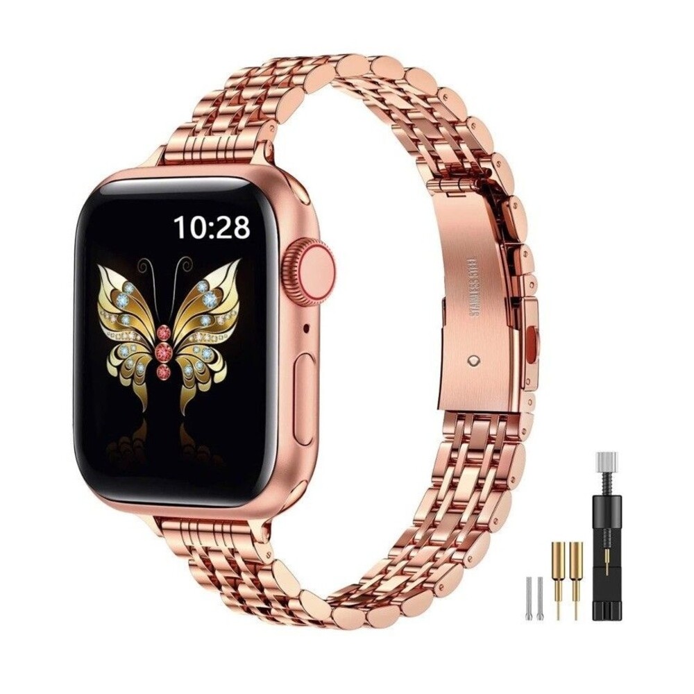 MioHHR Slim Metal Band Compatible with Apple Watch Band 42mm(Series 11 10) 41mm(
